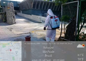 Equipes de subs da região promovem ação antibactericida junto de hospitais e pontos de ônibus