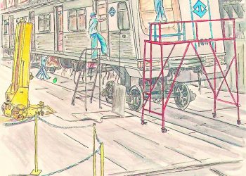 Metrô expõe desenhos de trens e estações da artista Diana Danon no Google Arts