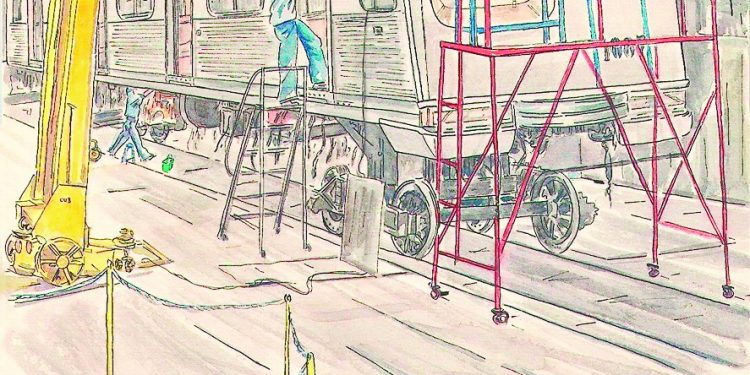 Metrô expõe desenhos de trens e estações da artista Diana Danon no Google Arts