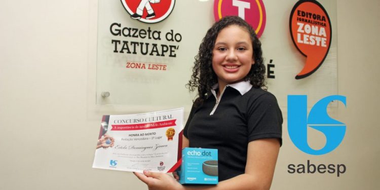 Campeã do concurso de redação Sabesp pede limpeza de rios e fim do desperdício de água