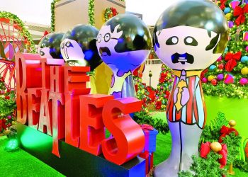 Os Beatles inspiram a decoração de Natal no Complexo Tatuapé