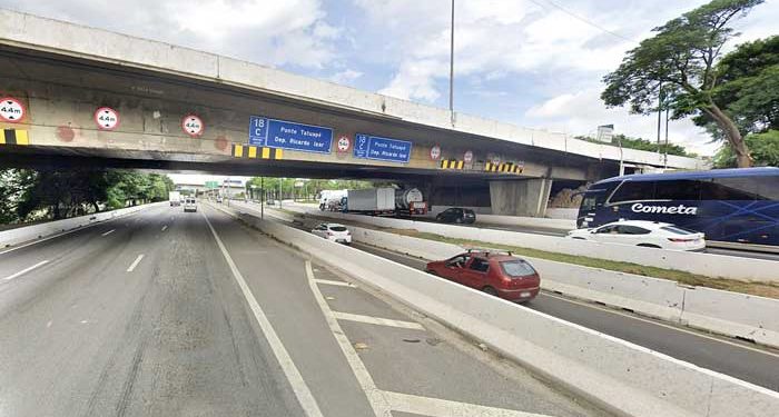 Agora, a interdição na Ponte do Tatuapé acontece sentido Vila Prudente. Cuidado!