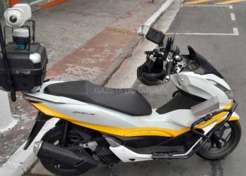 CET está testando motos na fiscalização na Zona Azul de SP