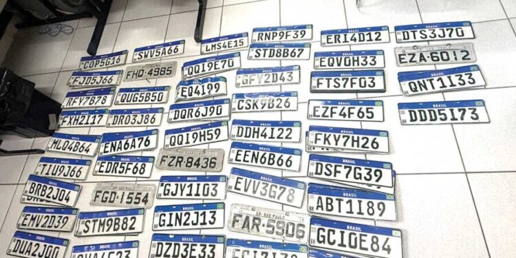 Policiais do 30º DP encontram 52 placas de veículos furtadas